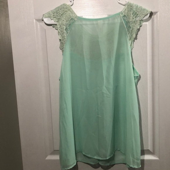 Mint Green Lace Top - Picture 2 of 2
